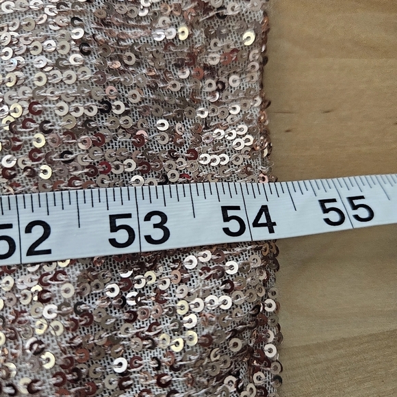 Baltic Born Bridesmaid Sequined Rose Gold Side Slit Maxi Dress Sz Small Coquette - Picture 10 of 11